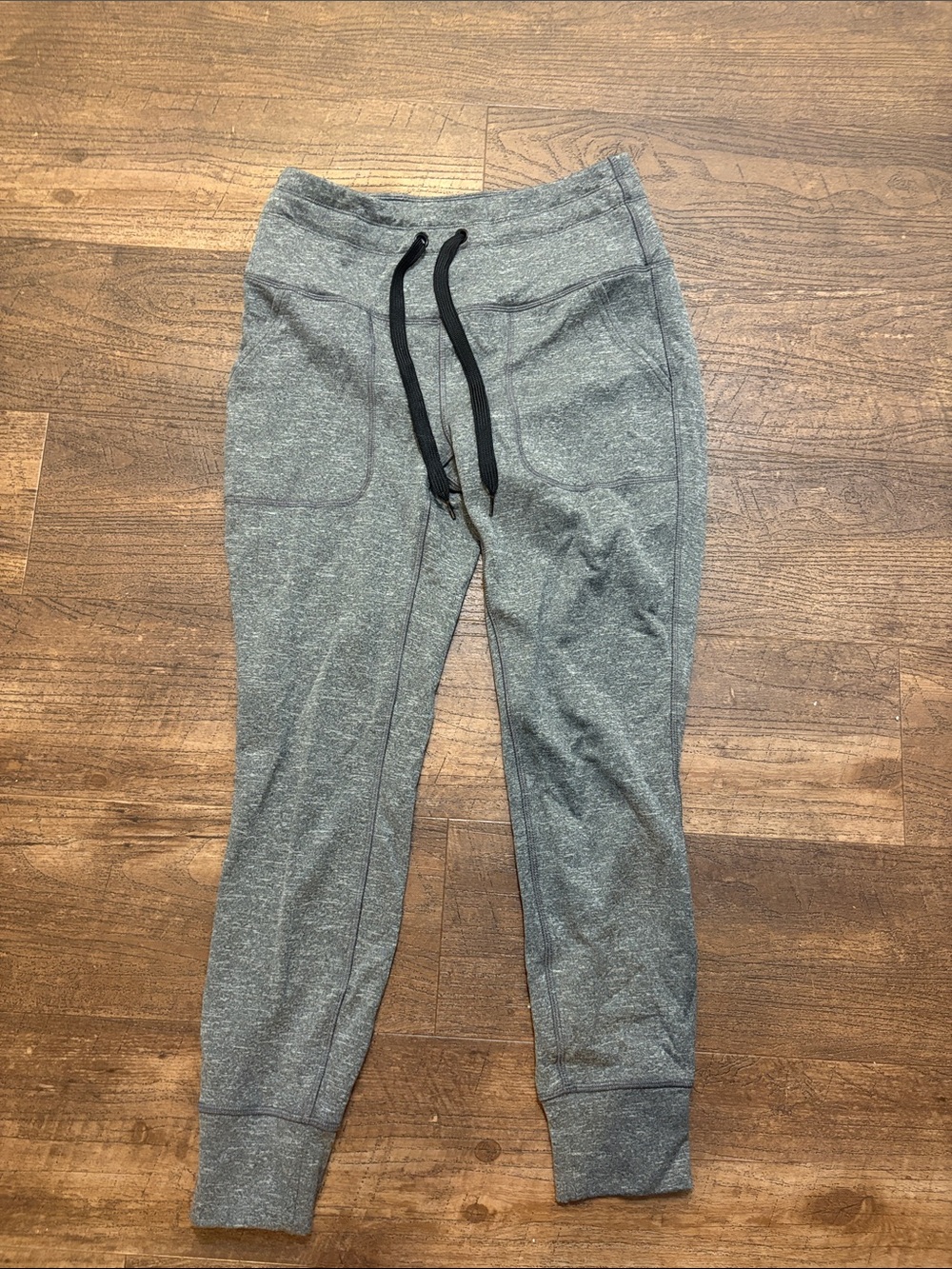 Heather Gray Jogger Pants with Black Drawstring